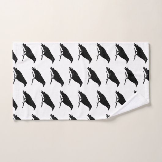 Corbeau Noir Oiseau Halloween Peinture Ensemble de (Serviette à main)