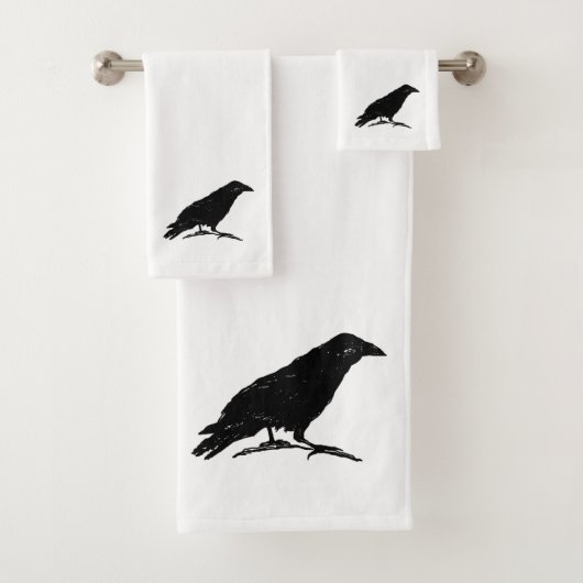 Corbeau Noir Oiseau Halloween Peinture Ensemble de (En situation)