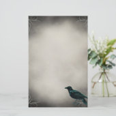 Corbeau noir papeterie gothique (Debout devant)