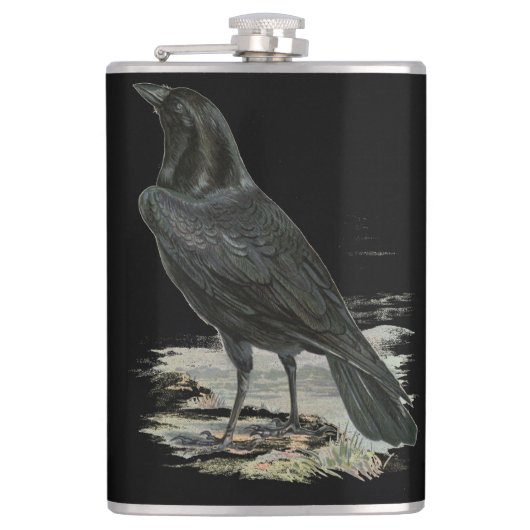 Corbeau noir Personnaliser le nom Flacon (Devant)