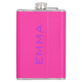 Corbeau noir Personnalisez le flacon de nom rose (Dos)