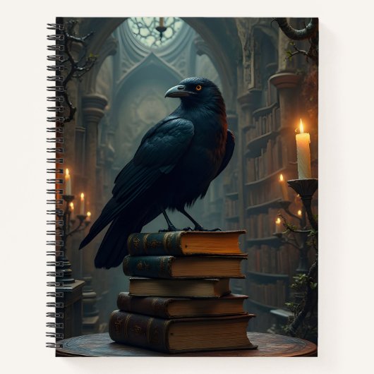 Corbeau perché sur des livres (Devant)