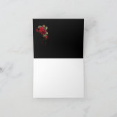 Corbeau Rouge Roses Noir Gris Damassé Merci (Intérieur)