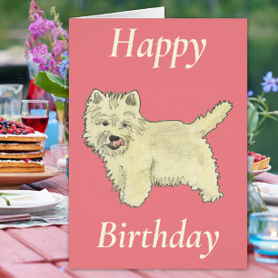 Corbeau West Highland Terrier Joyeux Anniversaire 