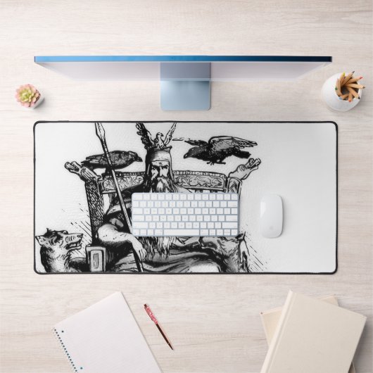 Corbeaux d'Odin sur Trône de Pierre Mythologie Vik (Bureau 1)