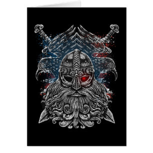 Corbeaux et épées d'Odin Drapeau USA Mythologie Vi