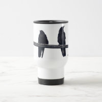 "CORBEAUX SUR UN FIL" Tasse de voyage pour la fau