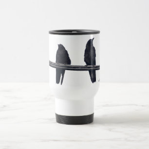 "CORBEAUX SUR UN FIL"  Tasse de voyage pour la fau