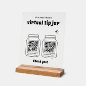 Corbeille à pourboires virtuelle avec 2 codes QR (Angle)