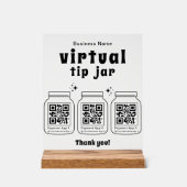 Corbeille à pourboires virtuelle avec 3 code QR (Recto)
