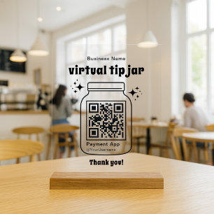 Corbeille à pourboires virtuelle avec code QR