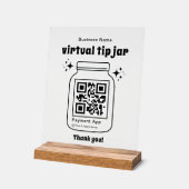 Corbeille à pourboires virtuelle avec code QR (Angle)