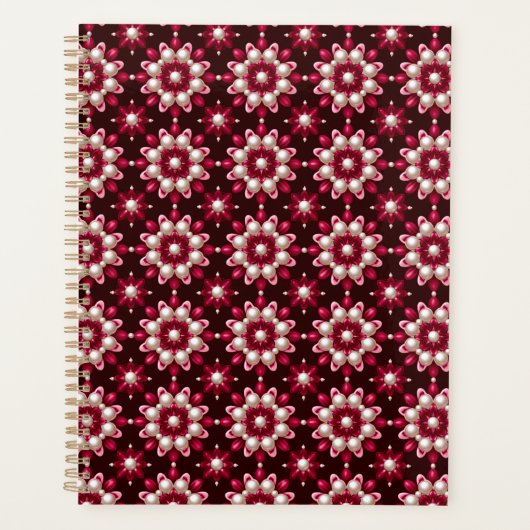 🌸 Corbeille de Bureau Perle Florale Rouge Cadeau  (Devant)