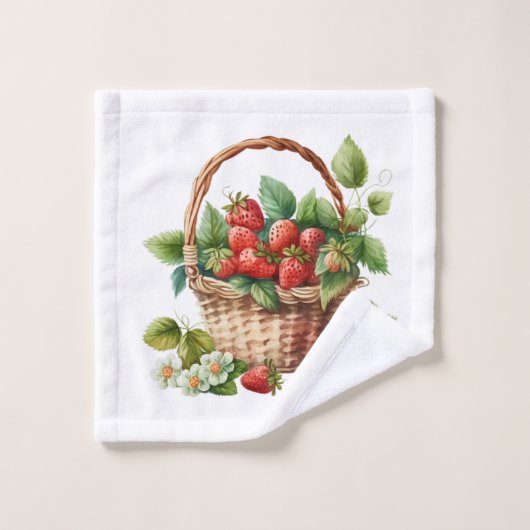 Corbeille pleine de fraises (Gant de toilette)