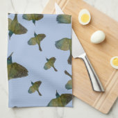 Corbeille Vert Bleu Oiseau Rouge Serviette de cuis (Quart Plié)