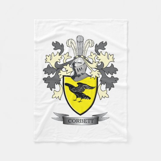 Corbett Family Crest Coat of Arms Fleece Deken (Voorkant)