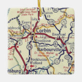 Corbin KY Map Keramisch Ornament (Voorkant)