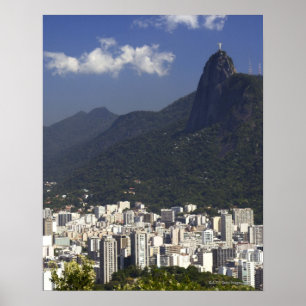 Corcovado over Rio de Janeiro in Brazilië Poster