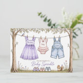 Corde à linge Invitation pour la baby sprinkle de (Debout devant)