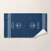 Corde de marine nautique Ancre Nom de bateau perso (Serviette à main)