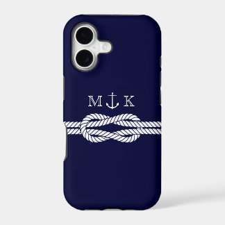 Corde et monogramme nautiques d'Ancre dans la