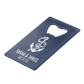 Corde nautique et Ancre Mariage personnalisé Faveu (Devant Angle)