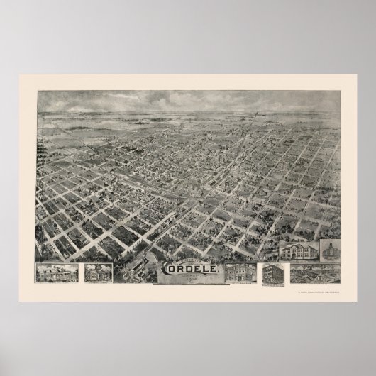 Cordele, GA Panorama - 1908 Poster (Voorkant)
