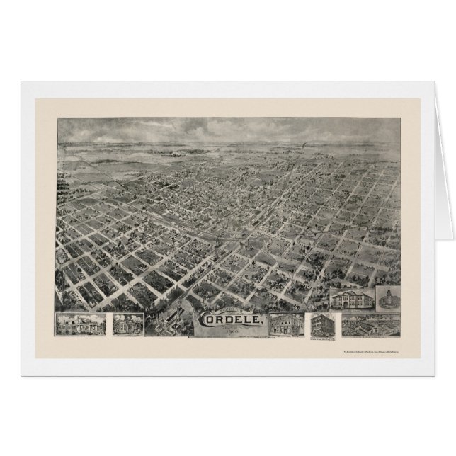 Cordele, GA Panoramische Kaart - 1908 (Voorkant Horizontaal)