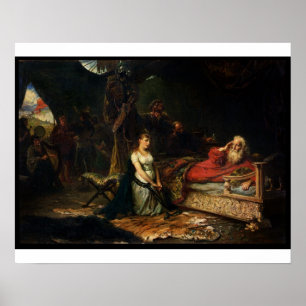 Cordelia en King Lear (olie op doek) Poster