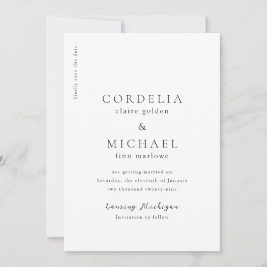 Cordelia Modern Wedding Save The Date (Voorkant)
