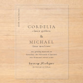 Cordelia Modern Wedding Save the Date Acryl Uitnodigingen (Voorkant)