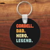 Cordell Dad Hero Legend Gepersonaliseerde aangepas Sleutelhanger (Voorkant)