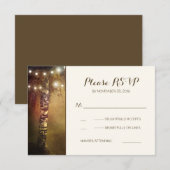 cordes de bouleau rustique lumières mariage cartes (Devant / Derrière)