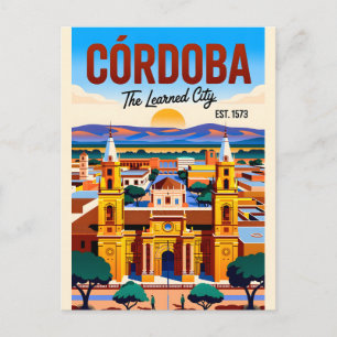 Córdoba Argentinië Retro Reis Muur Kunst Briefkaart