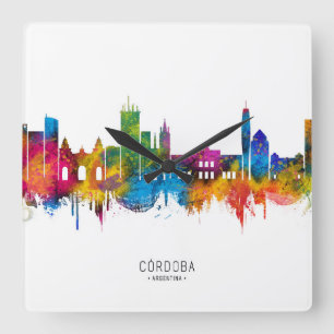 Córdoba Argentinië Skyline Vierkante Klok