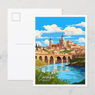 Cordoba Spanje Kunst vintage reisillustratie Briefkaart