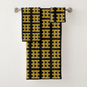Cordon doré filaire motif carré or sur noir