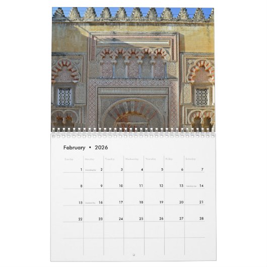 Cordoue Espagne Calendrier 2026 (Feb 2026)