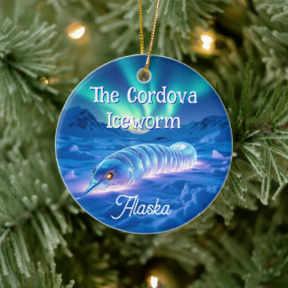 Cordova Iceworm Alaska Cryptid Myth Christmas Keramisch Ornament