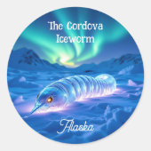 Cordova Iceworm Alaska Cryptid Ronde Sticker (Voorkant)