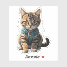 Corduroy cat sticker
