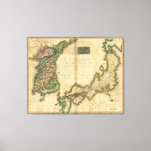 Corea (Korea) en Japan Map (1815) Canvas Afdruk (Voorkant)