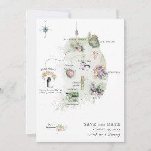 Corée   Carte d'itinéraire de mariage de destinati