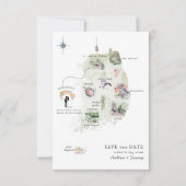 Corée | Carte Itinéraire De Mariage De Destination (Devant)