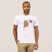 Corée du Sud Drapeau Coeur et carte T-shirt (Devant entier)