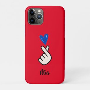 Coréen K-pop Heart coque iphone bleu rouge
