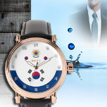 Coréen montre, Emblem, mode Corée du Sud<br><div class="desc">Montre : Elégante montre de mode avec drapeau sud-coréen avec emblème coréen & design unique Corée - amour mon pays,  fête des pères,  voyage,  vacances,  patriotes /fans de sports</div>