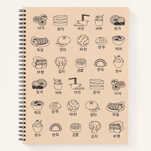 Coréen Notebook Journal Nourriture Hangul Spécial  (Devant)