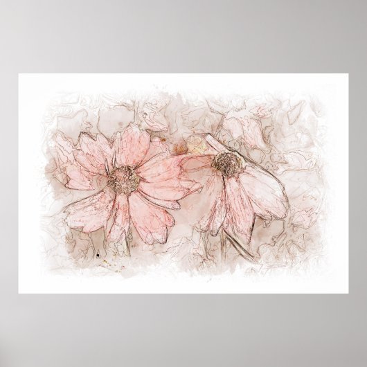 Coreopsis Floral Waterverf ID712 Poster (Voorkant)