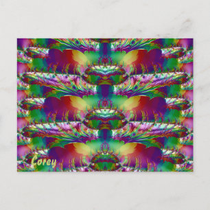 COREY ~ Carte postale brillante 3D Colorée et Dévo